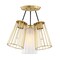 Designers Fountain Liana 19 in. 4-Light Brushed Gold Glam Semi Flush Mount with Etched Glass and Wire Cage Shades D328M-SF-BG - alternate 1